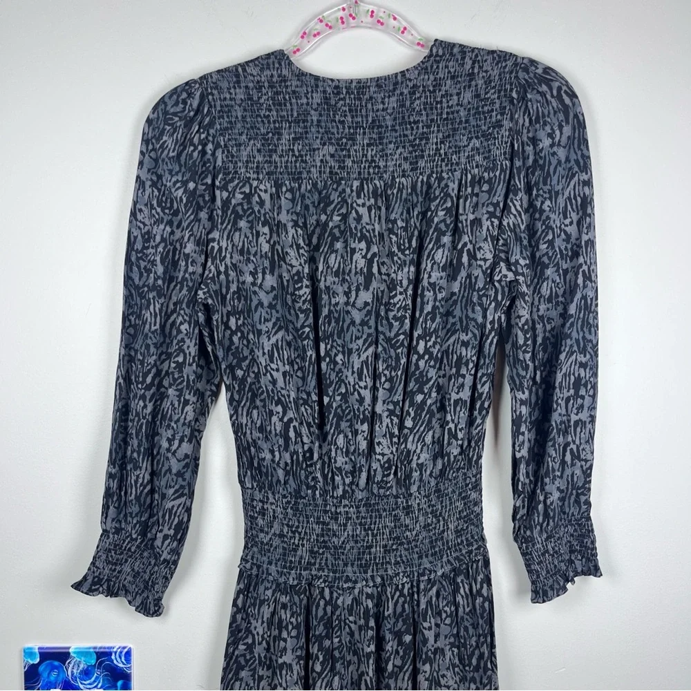 NEW Rails Zana Charcoal Gray Abstract Animal Cinched Waist Dress Size XS - Picture 11 of 11